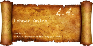 Lehner Anina névjegykártya